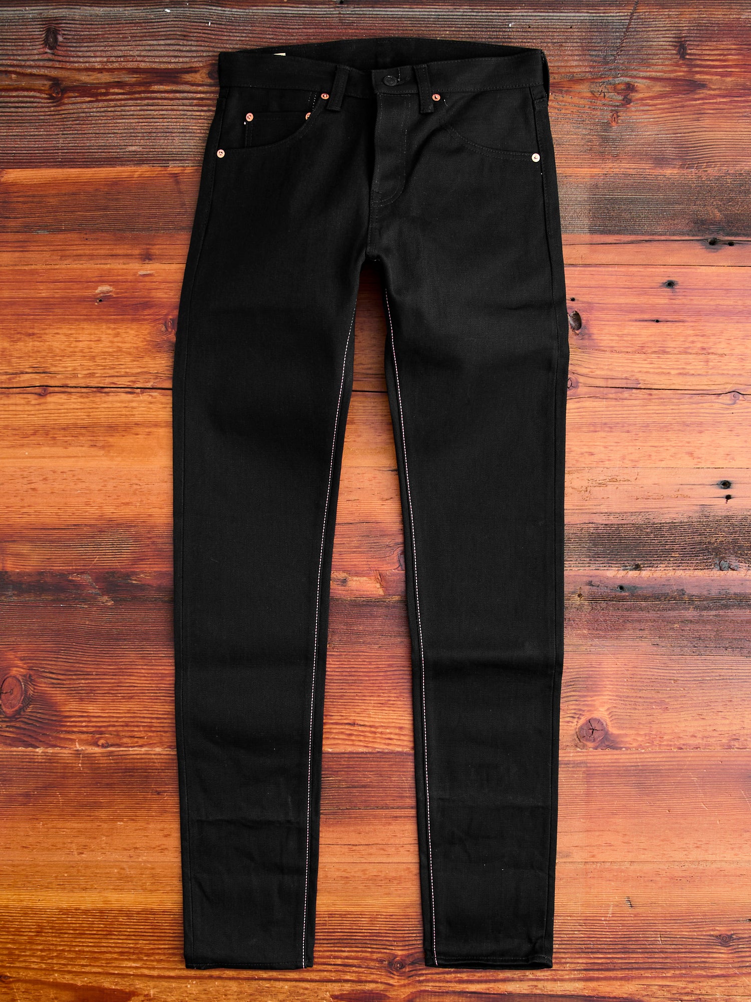 0306-B 15.7oz Black Selvedge Denim - Tight Tapered Fit - Image 4