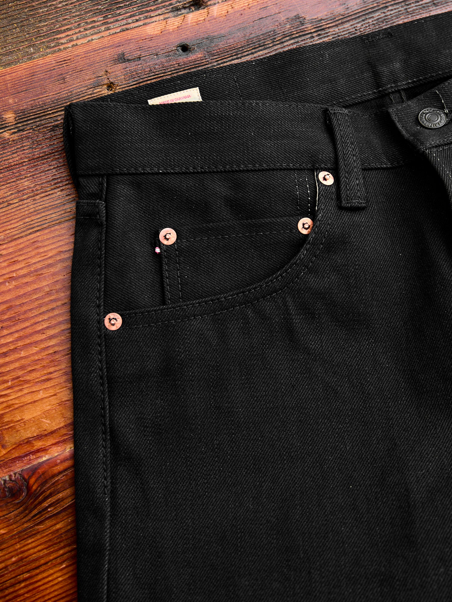 0306-B 15.7oz Black Selvedge Denim - Tight Tapered Fit - Image 6