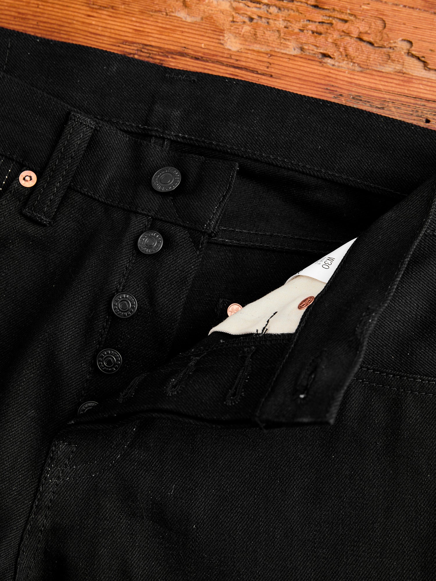 0306-B 15.7oz Black Selvedge Denim - Tight Tapered Fit - Image 8
