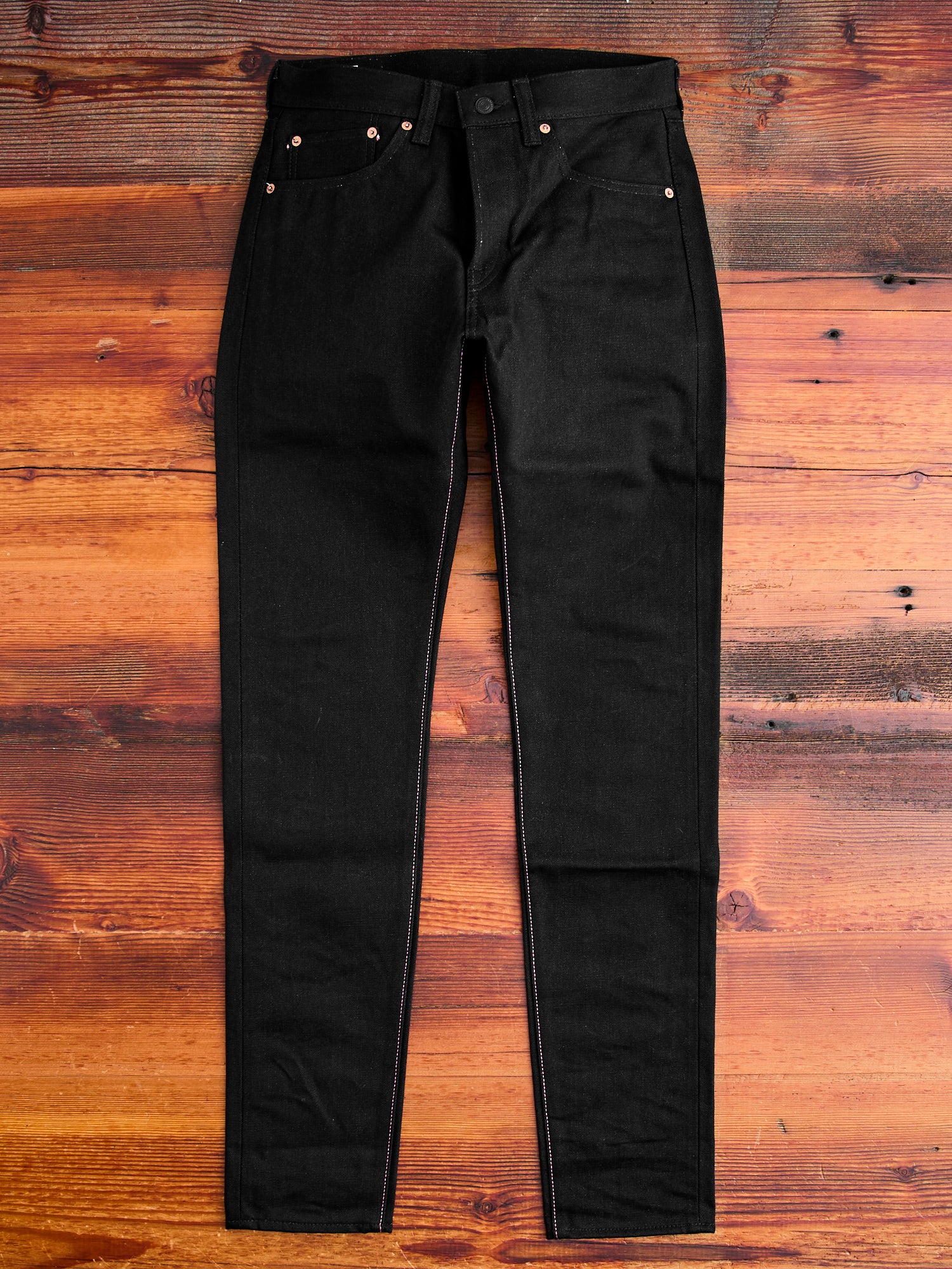 0405-B 15.7oz Black Selvedge Denim - High Tapered Fit - Image 4