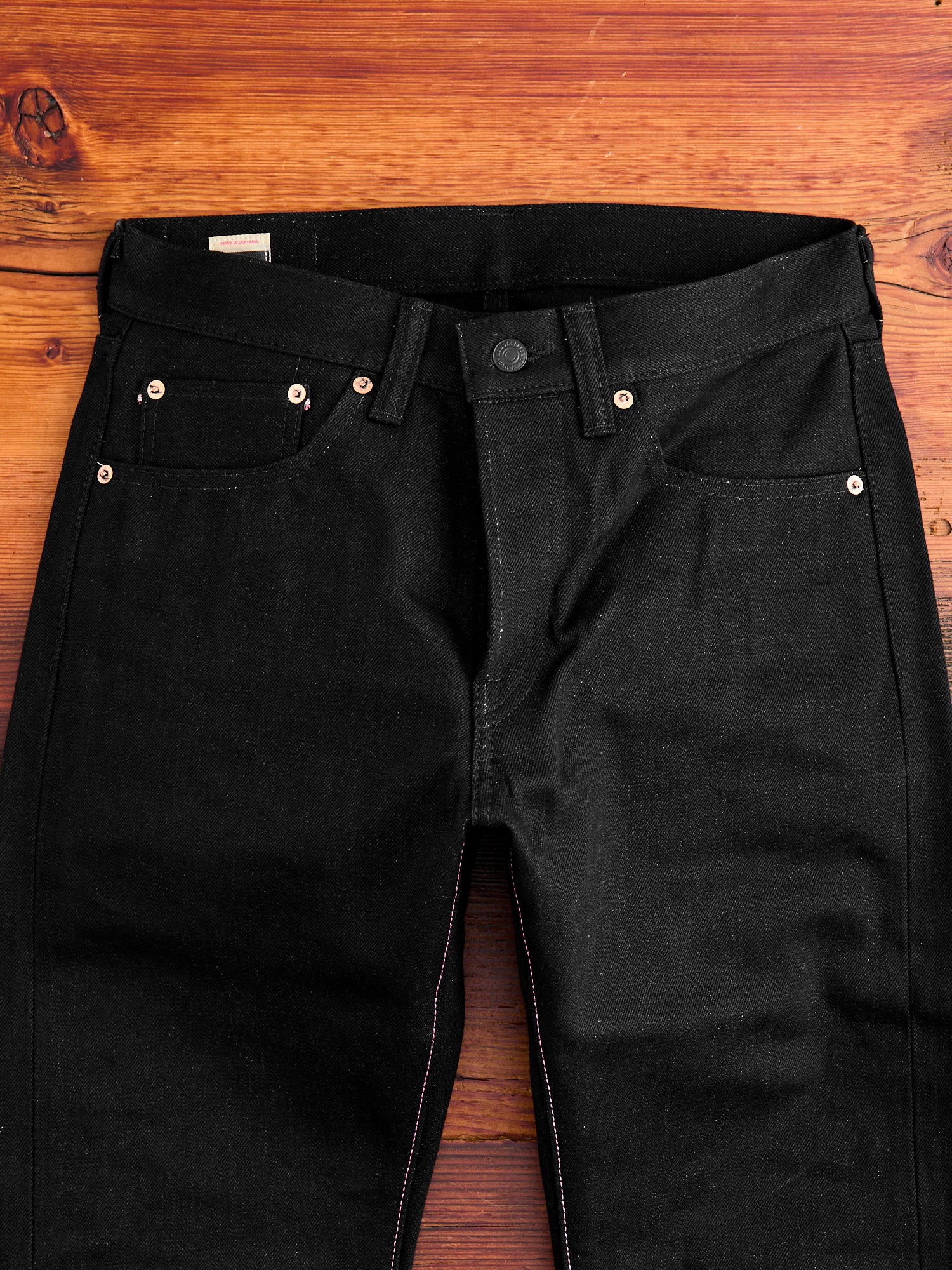 0405-B 15.7oz Black Selvedge Denim - High Tapered Fit - Image 5