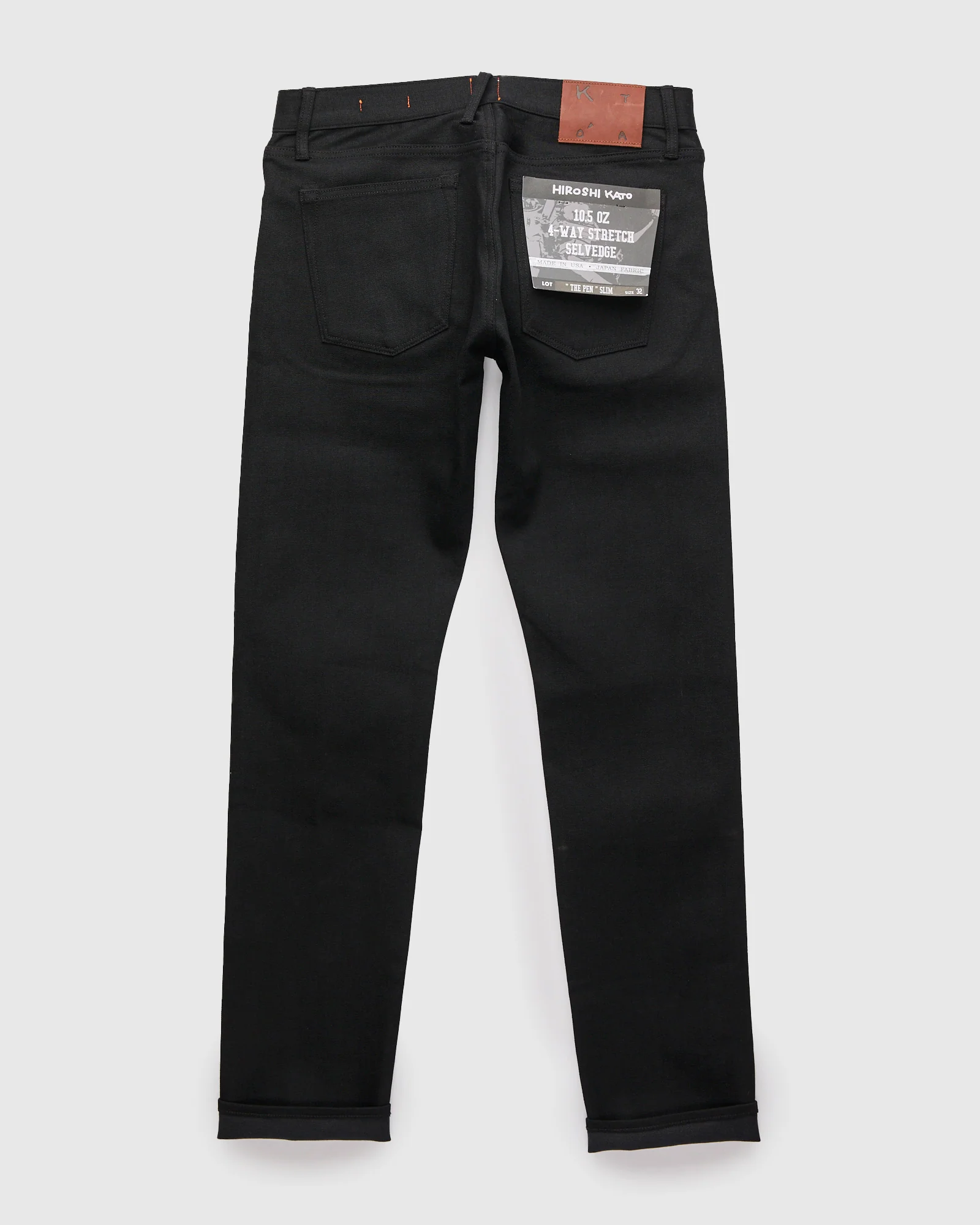10.5oz Black Stretch Selvedge Denim - Pen Slim - Image 3