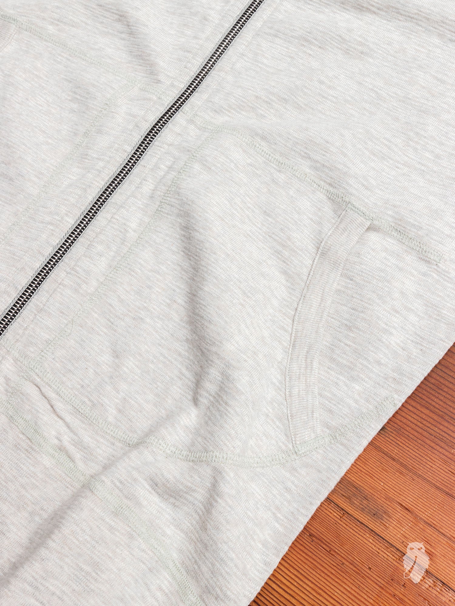 1x1 Slub Zip Hoodie in Heather Ash - Image 5