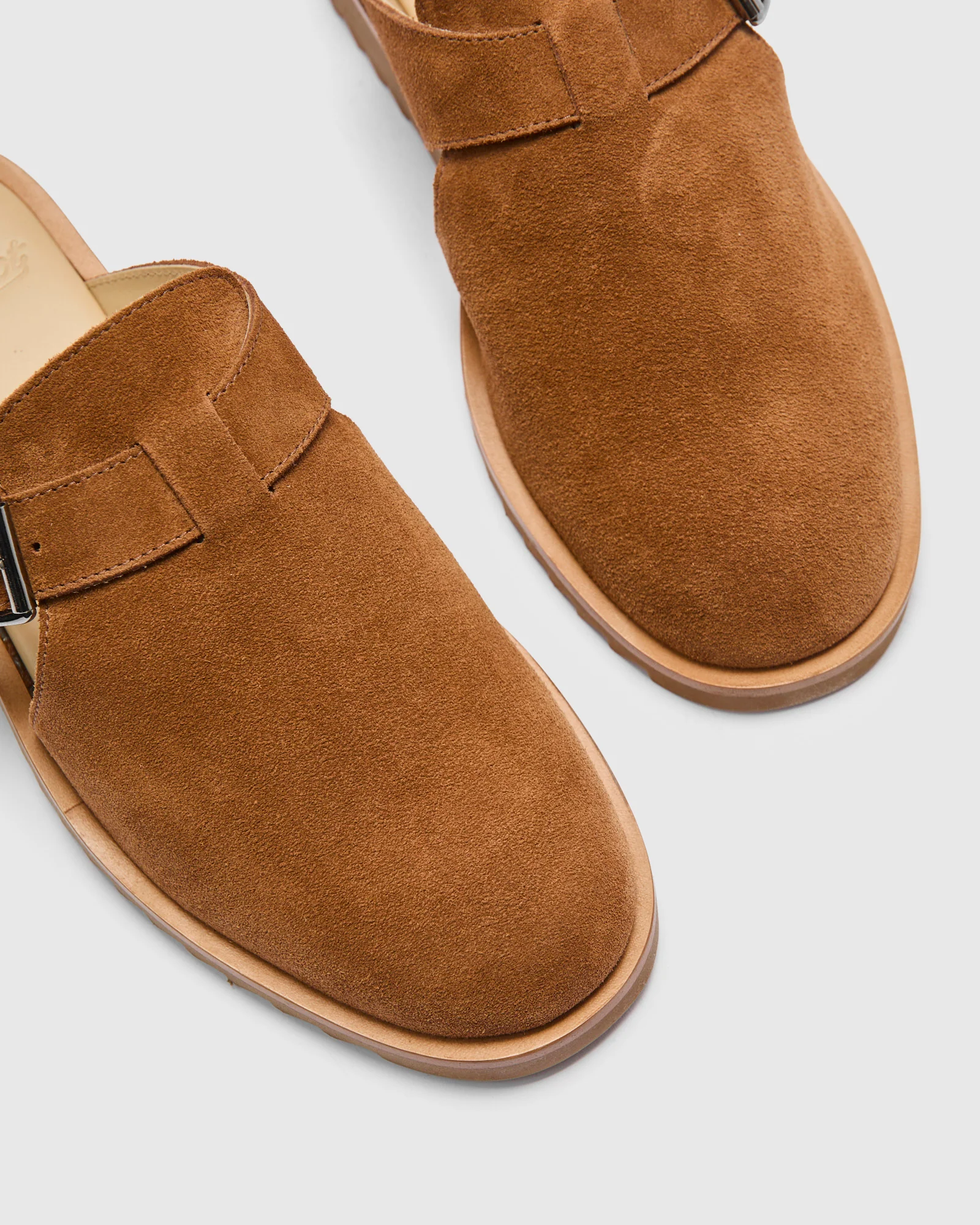 Athenes Mule in Velours Cognac - Image 8