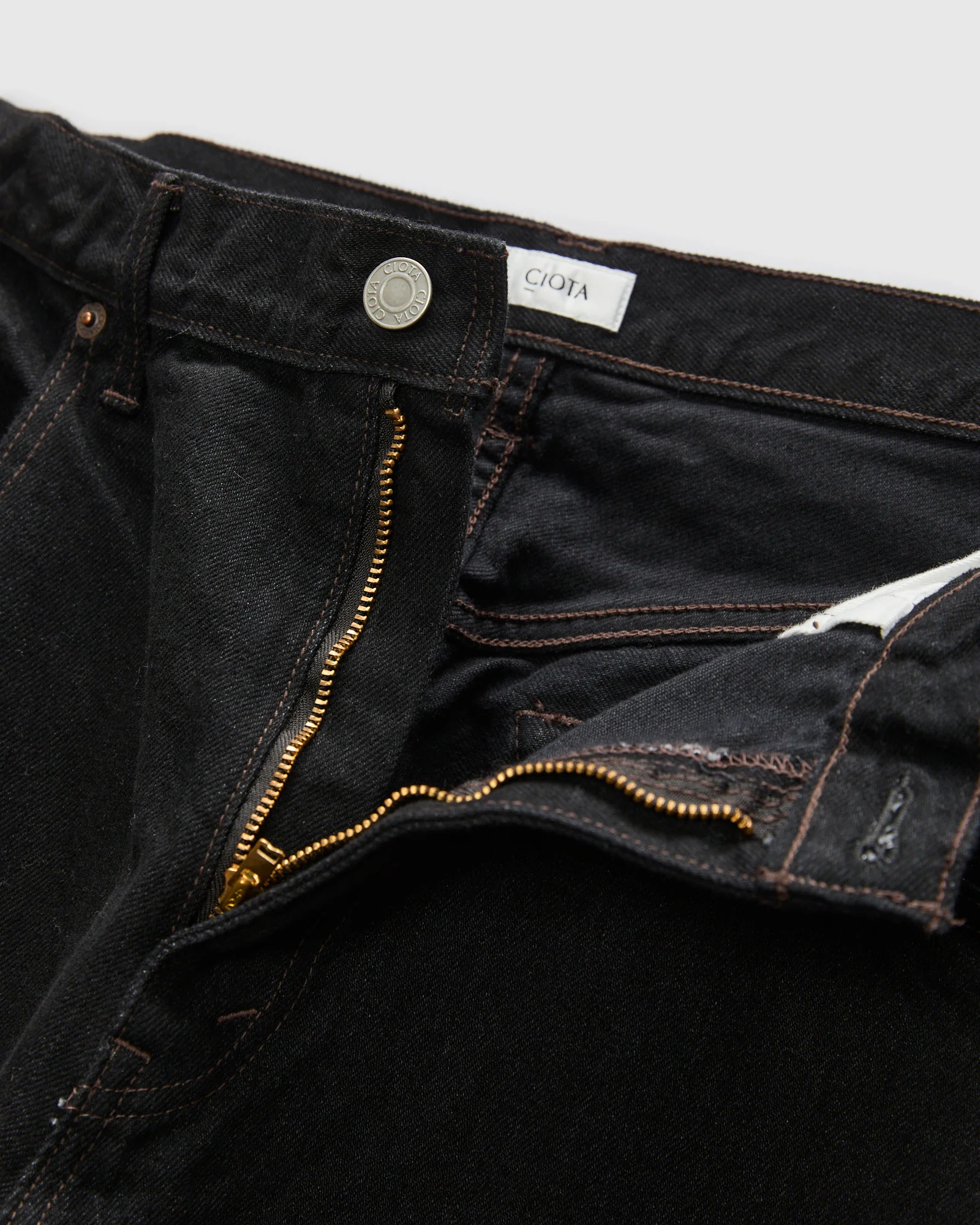Baggy 5 Pocket Selvedge Denim Pants in Rinse Black - Image 6