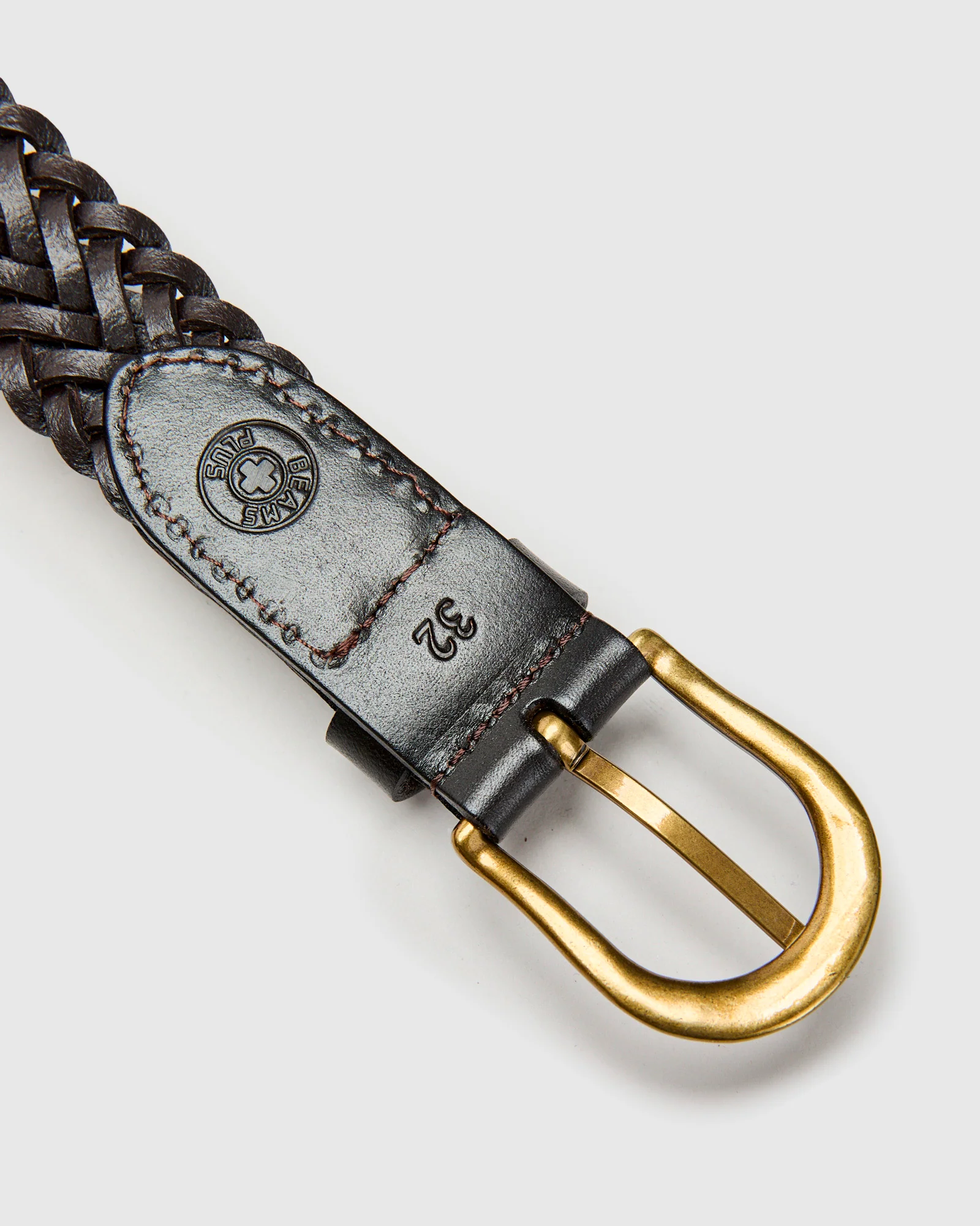 Braided Leather Mesh Belt in Brown - Image 3