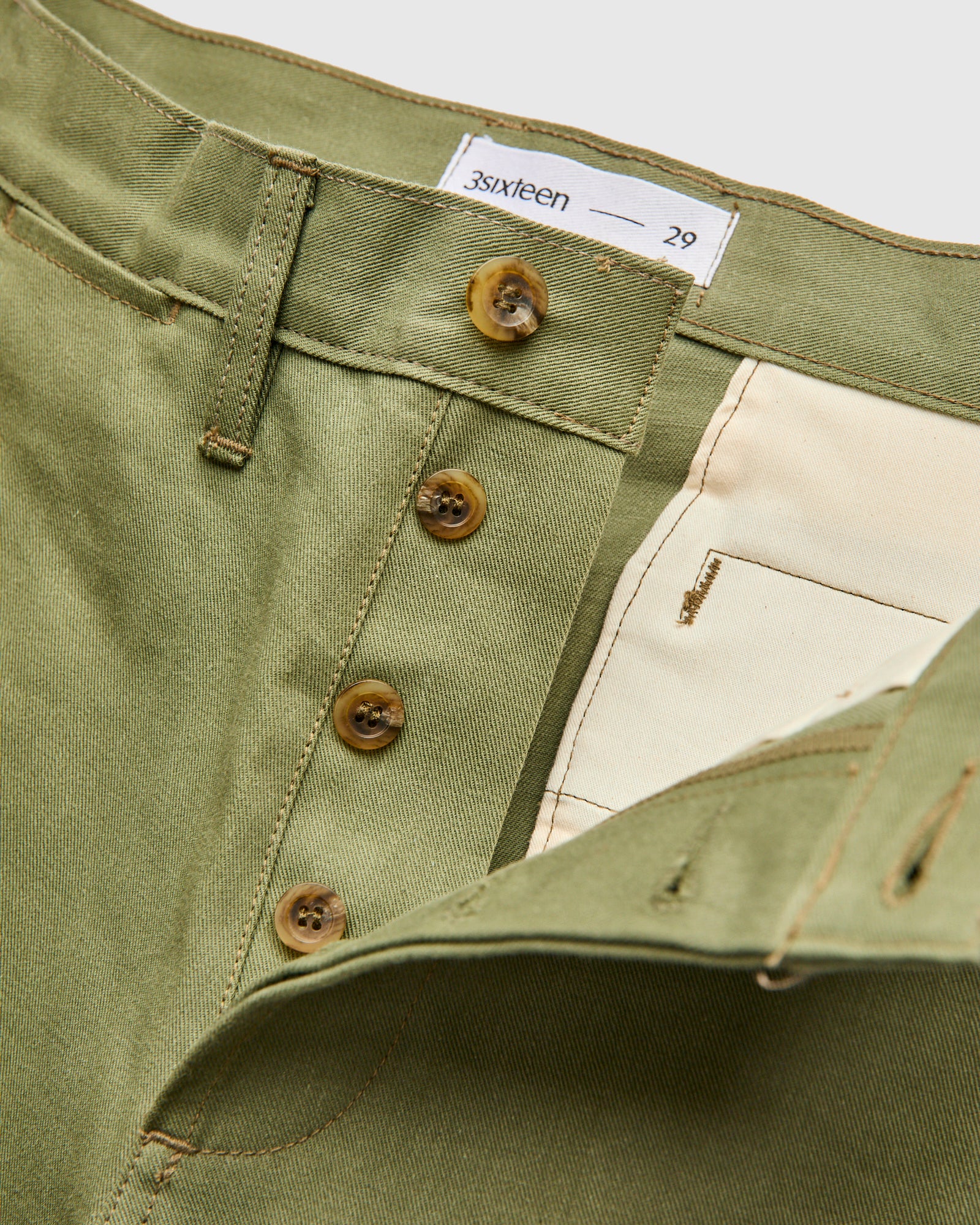 CH-55x 12oz Selvedge Chino in Olive - Image 6