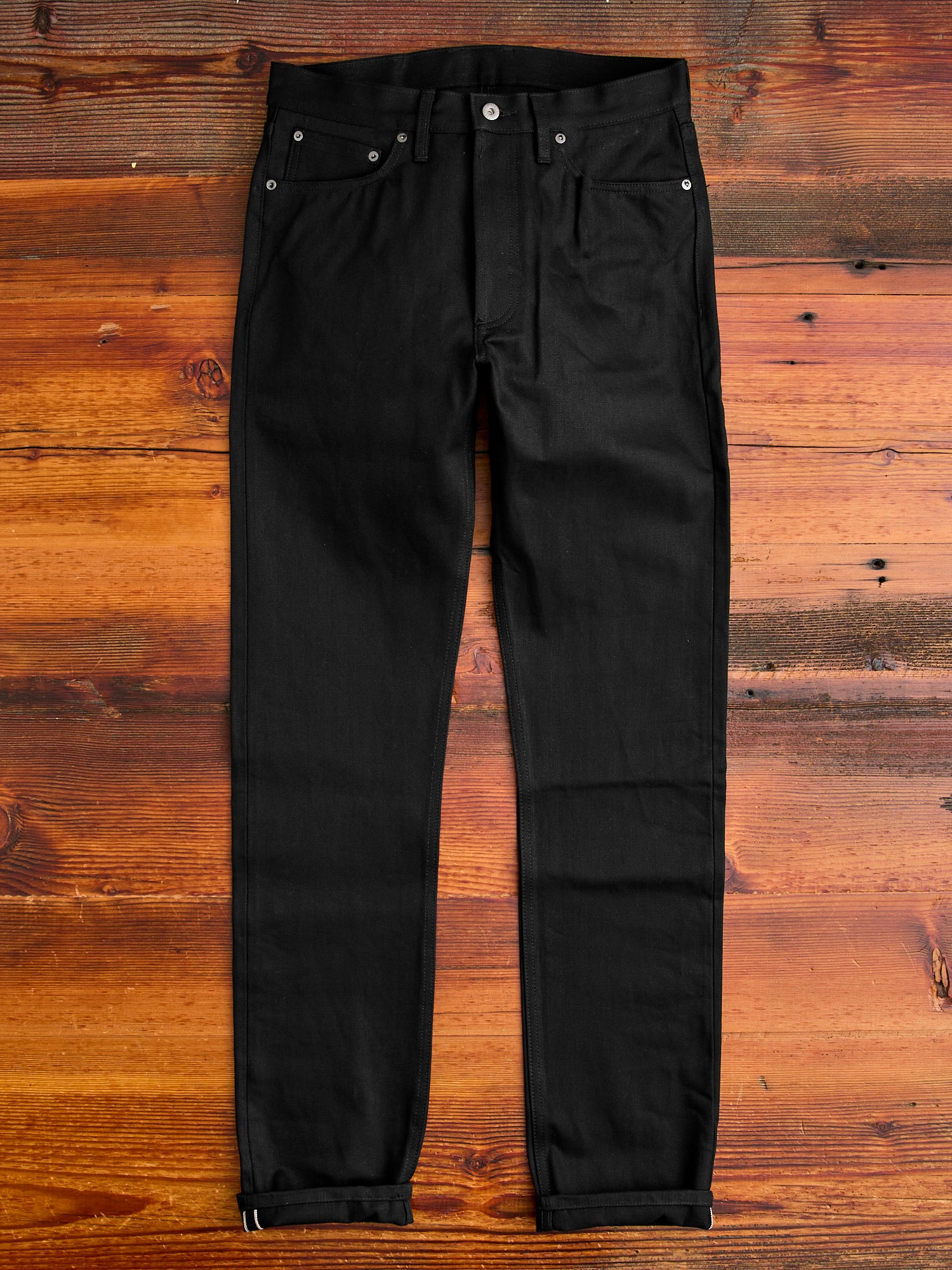 CT-220x Solid Black 14.5oz Selvedge Denim - Classic Tapered Fit - Image 4