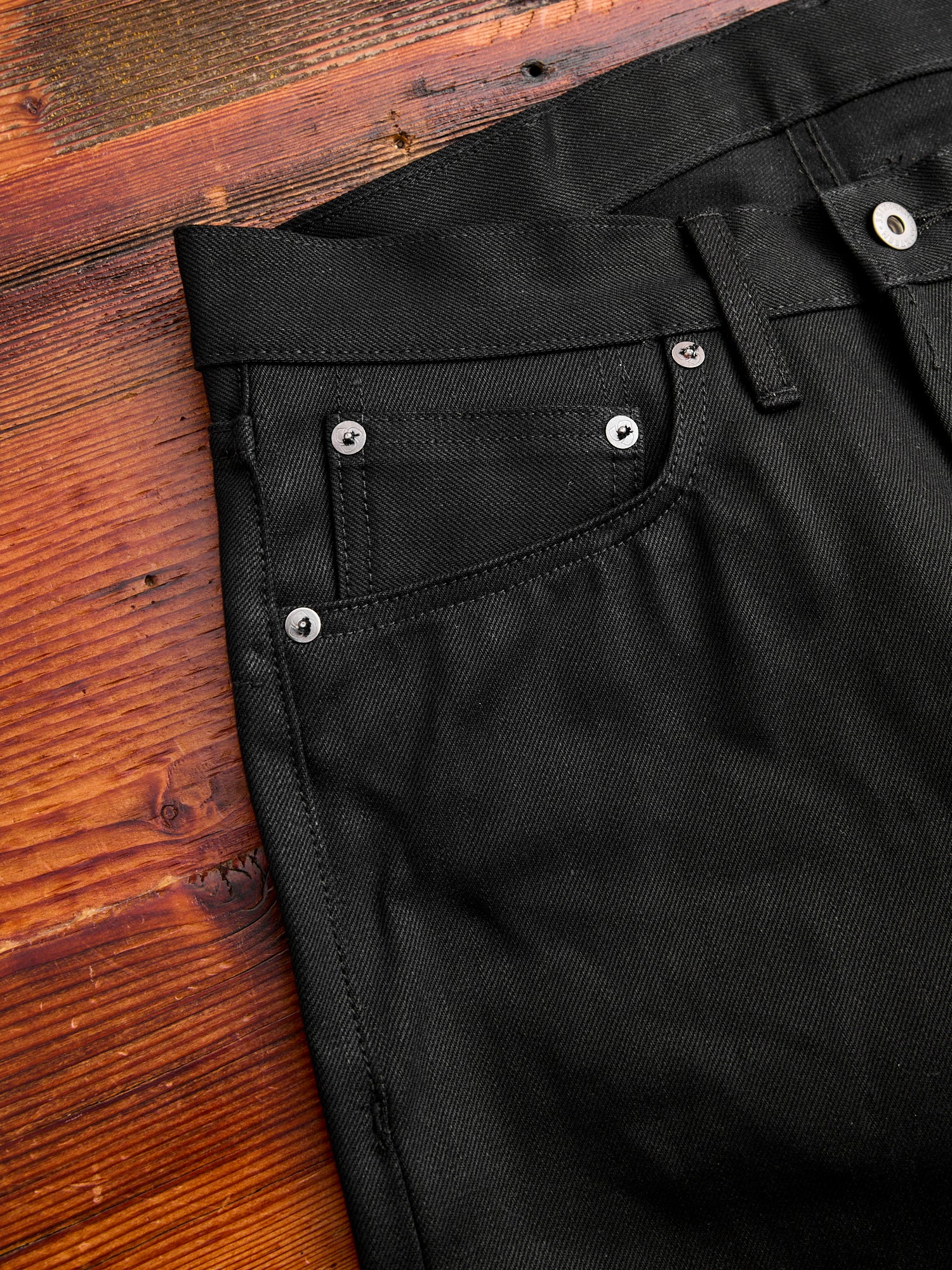 CT-220x Solid Black 14.5oz Selvedge Denim - Classic Tapered Fit - Image 6