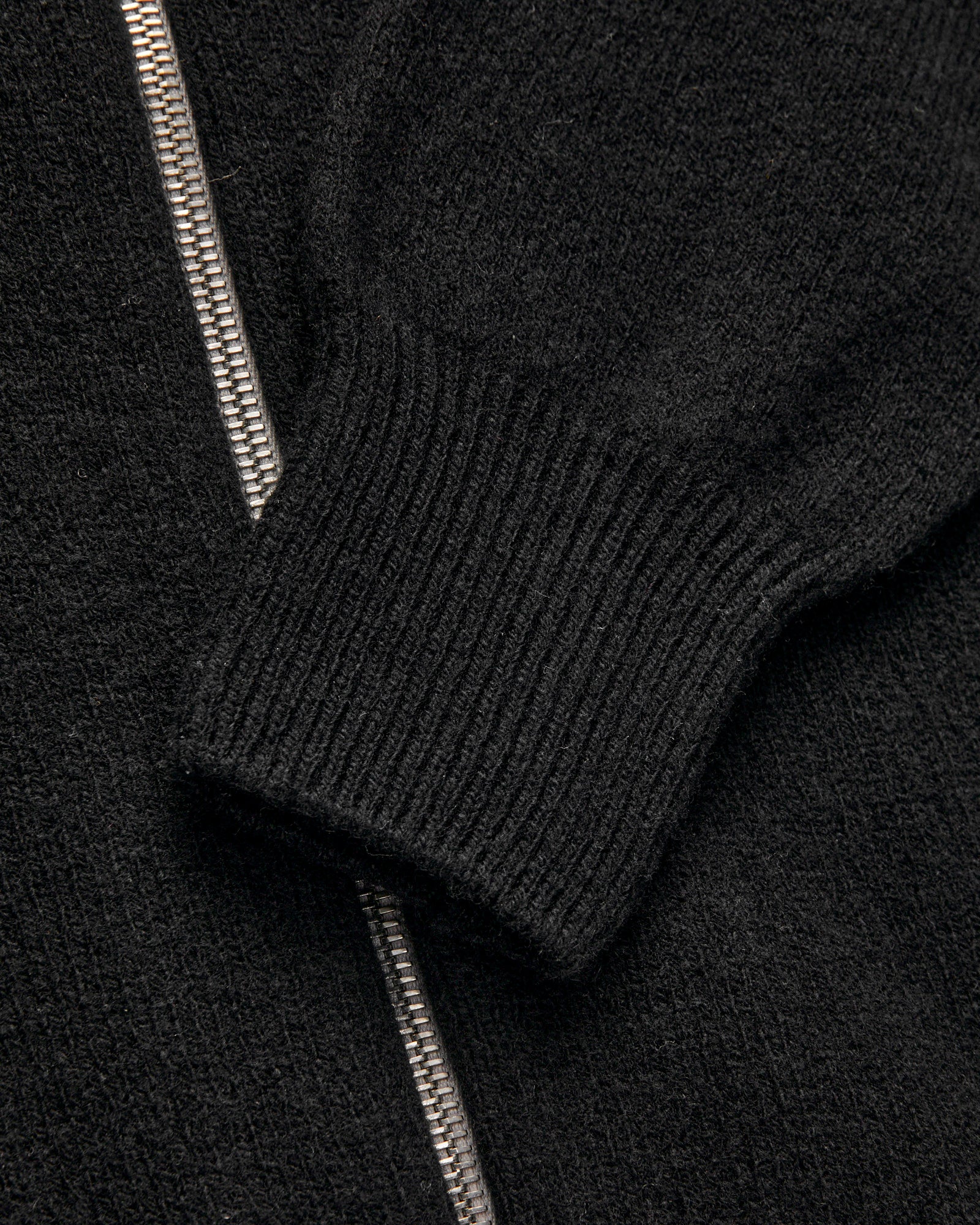 "High Pressure" Wool Zip Cardigan in Black - Image 6