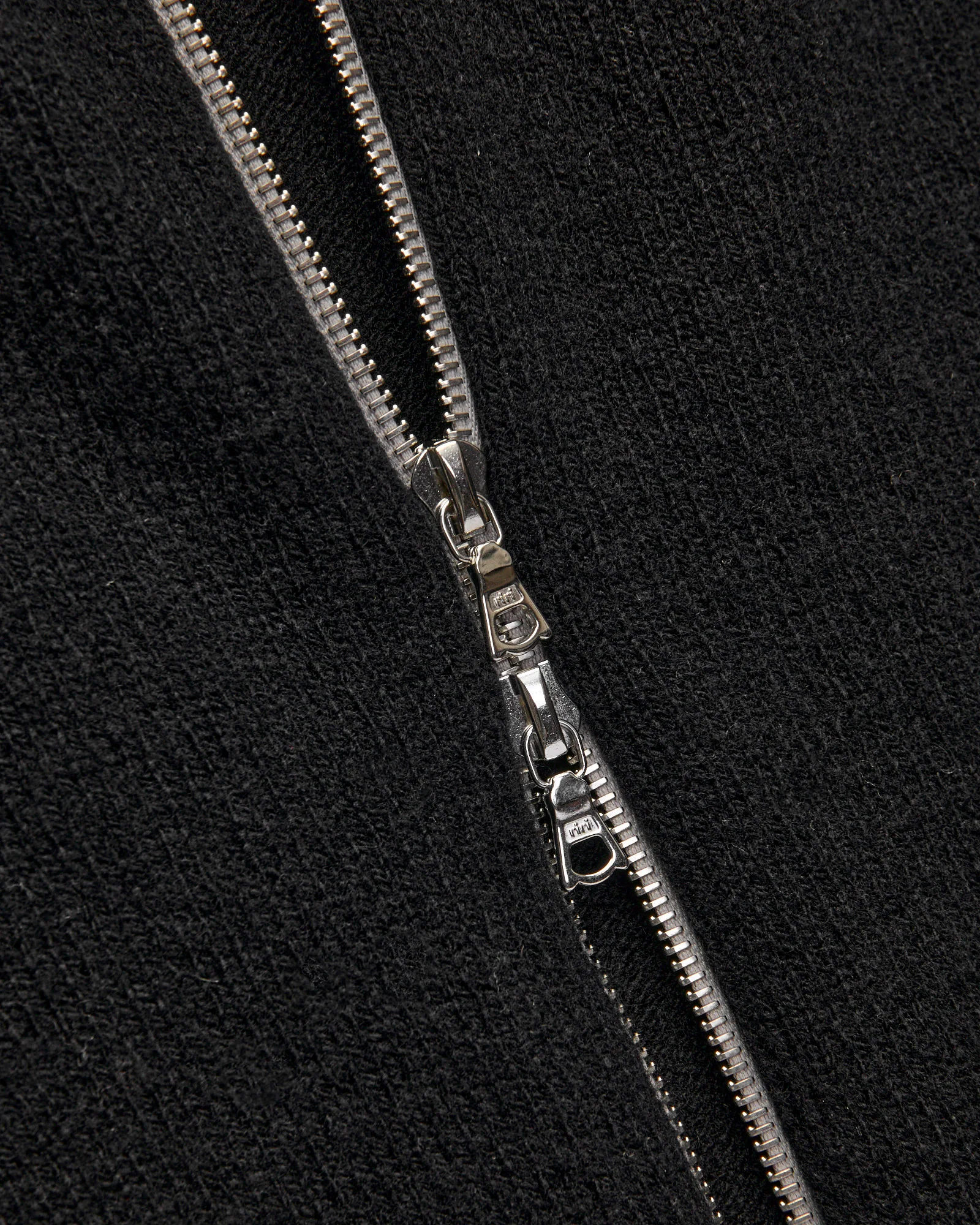 "High Pressure" Wool Zip Cardigan in Black - Image 7