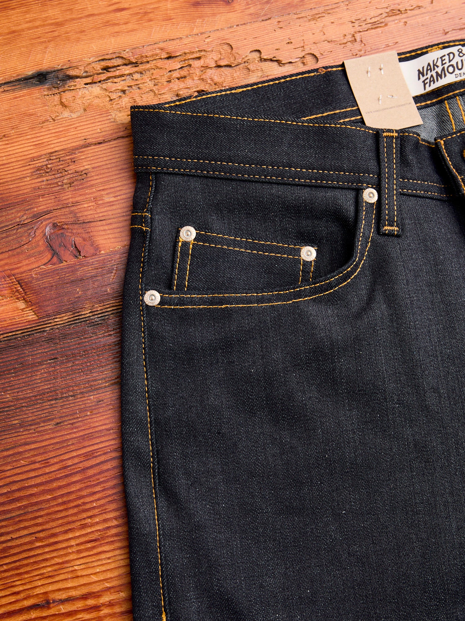 "Deep Indigo Stretch" 11.5oz Selvedge Denim - Weird Guy Fit - Image 6