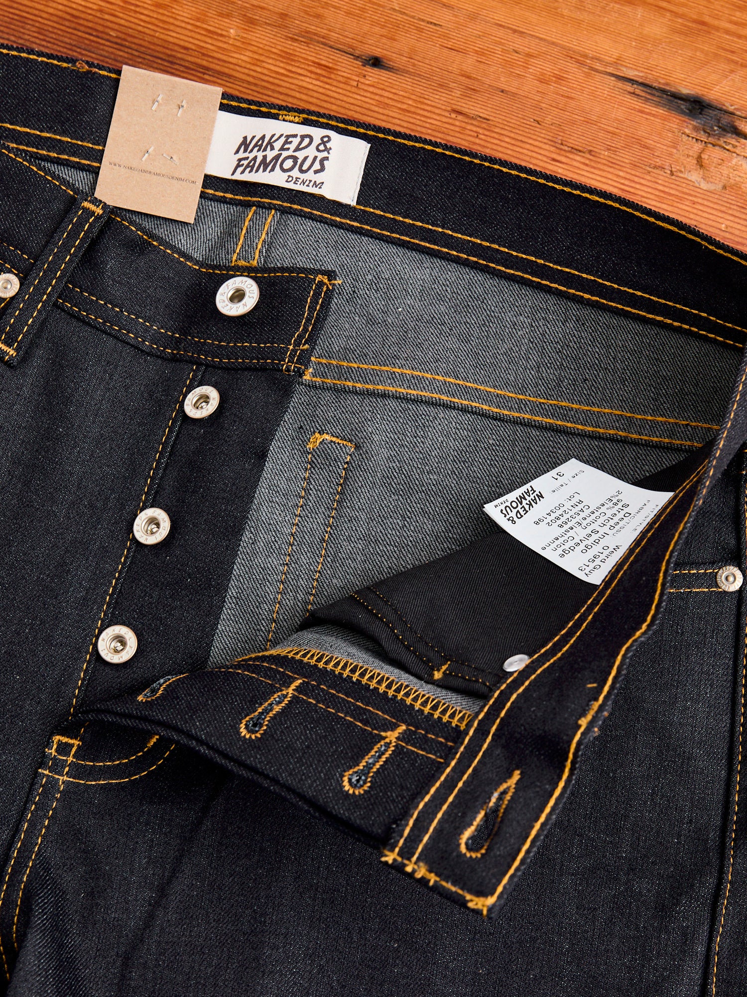 "Deep Indigo Stretch" 11.5oz Selvedge Denim - Weird Guy Fit - Image 9