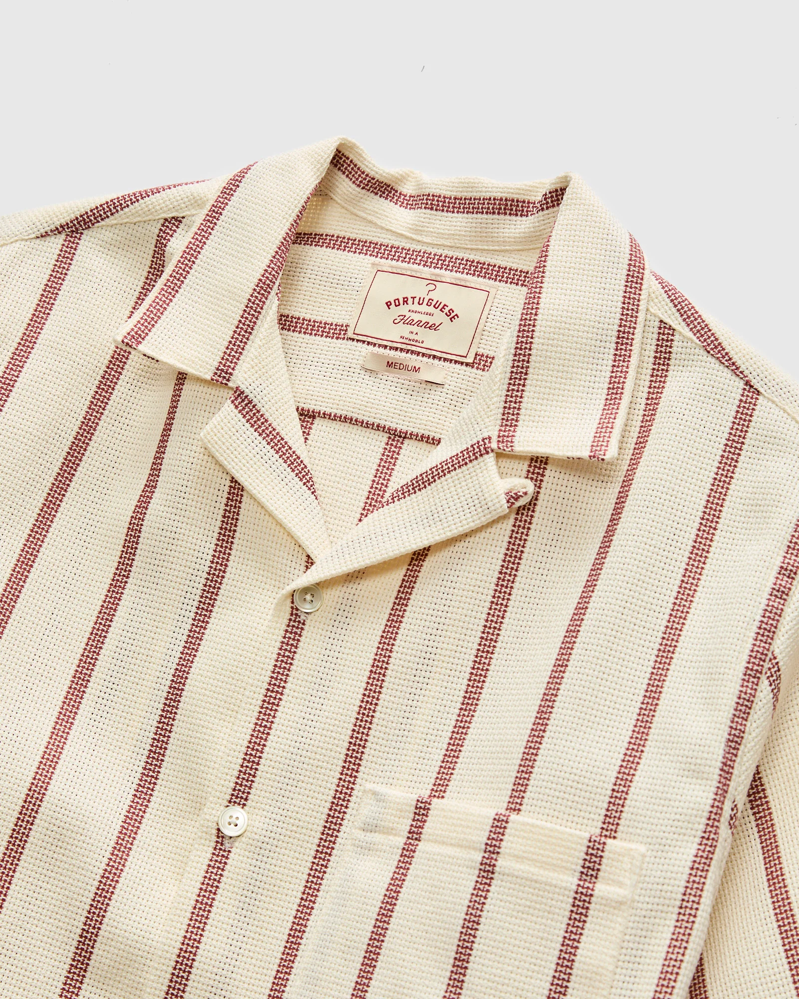 Piquet Stripe Shirt in Bordeaux - Image 4