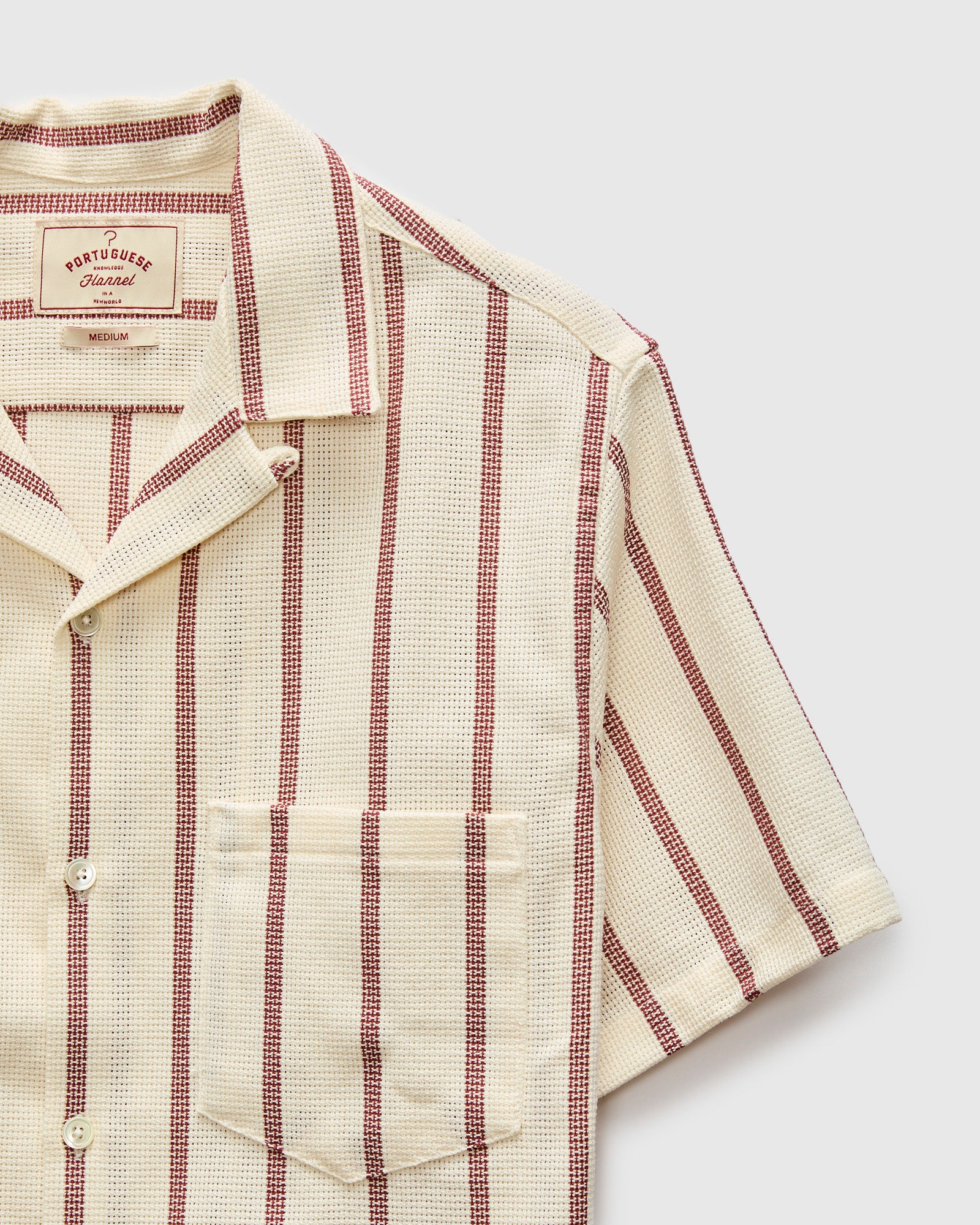 Piquet Stripe Shirt in Bordeaux - Image 6