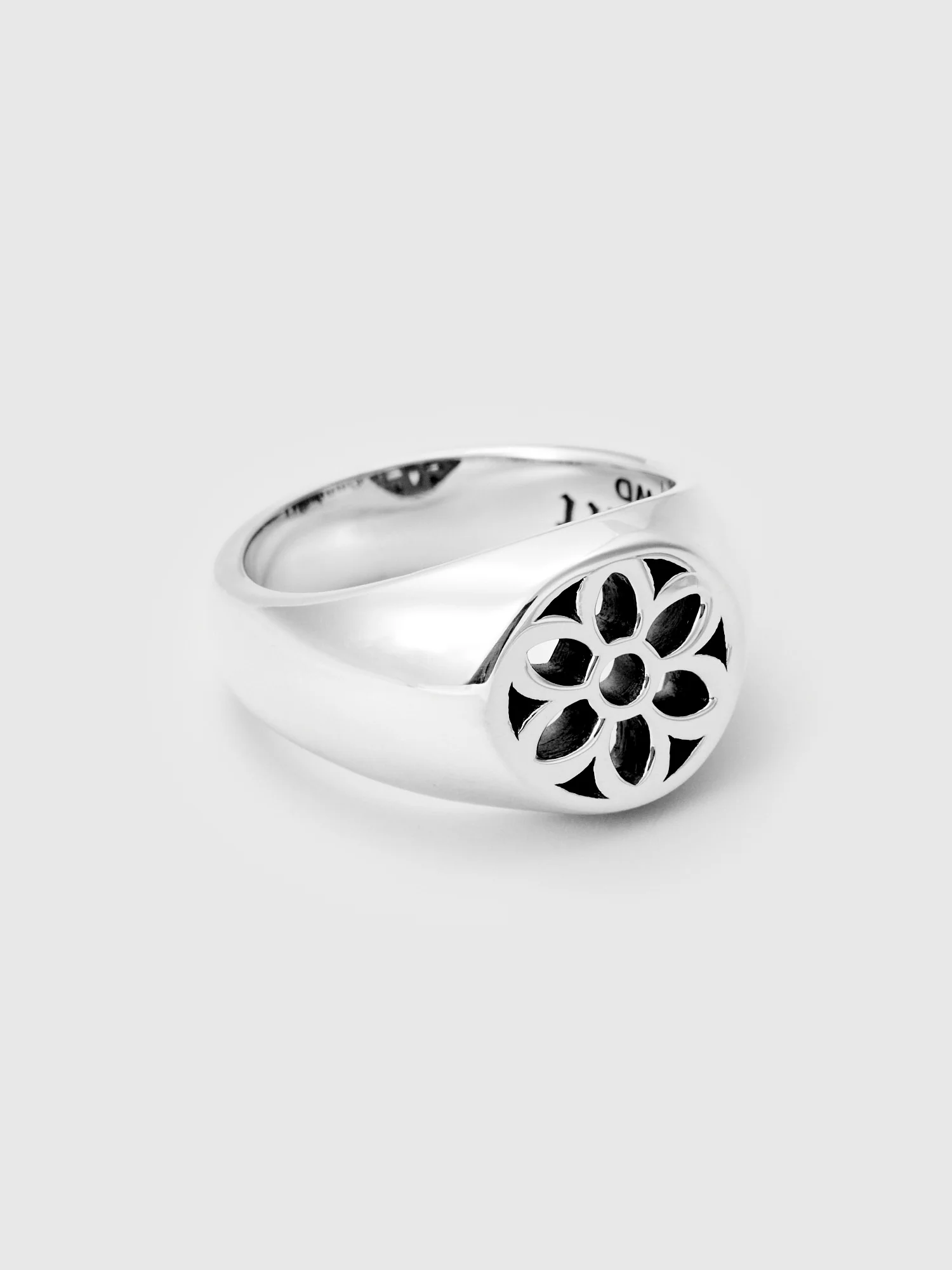 Rosette Signet Ring in Sterling Sliver - Image 3