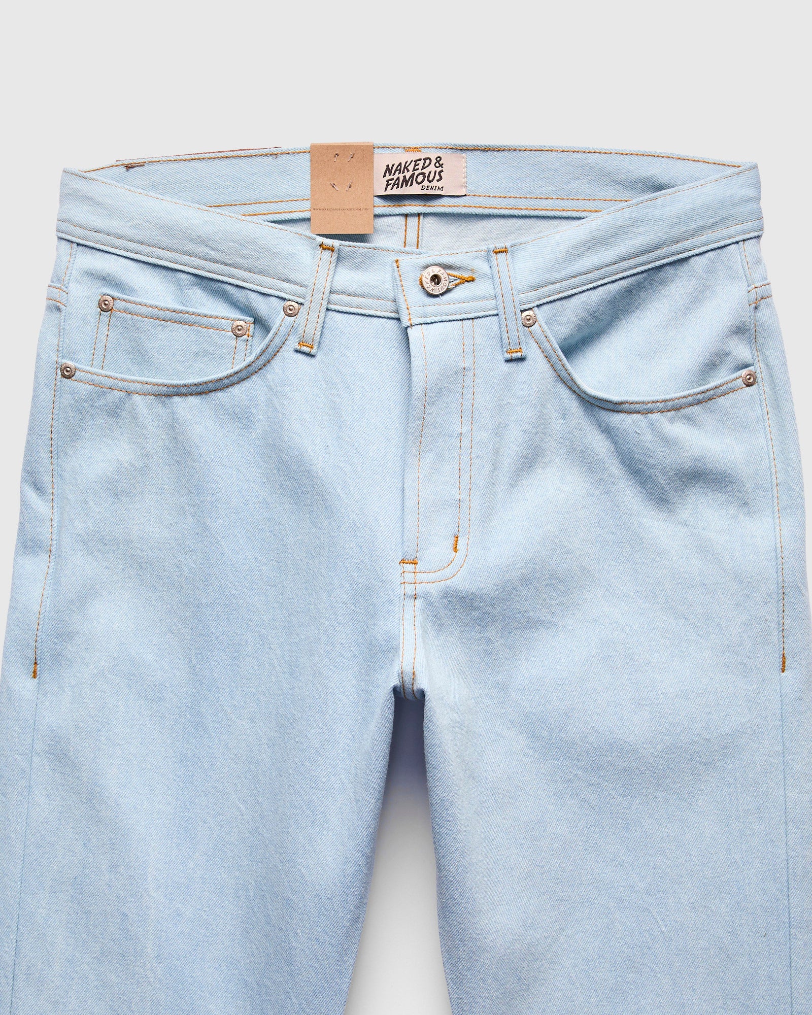 "Secret Agent" 14oz Bleach Blue Denim - Weird Guy Fit - Image 4