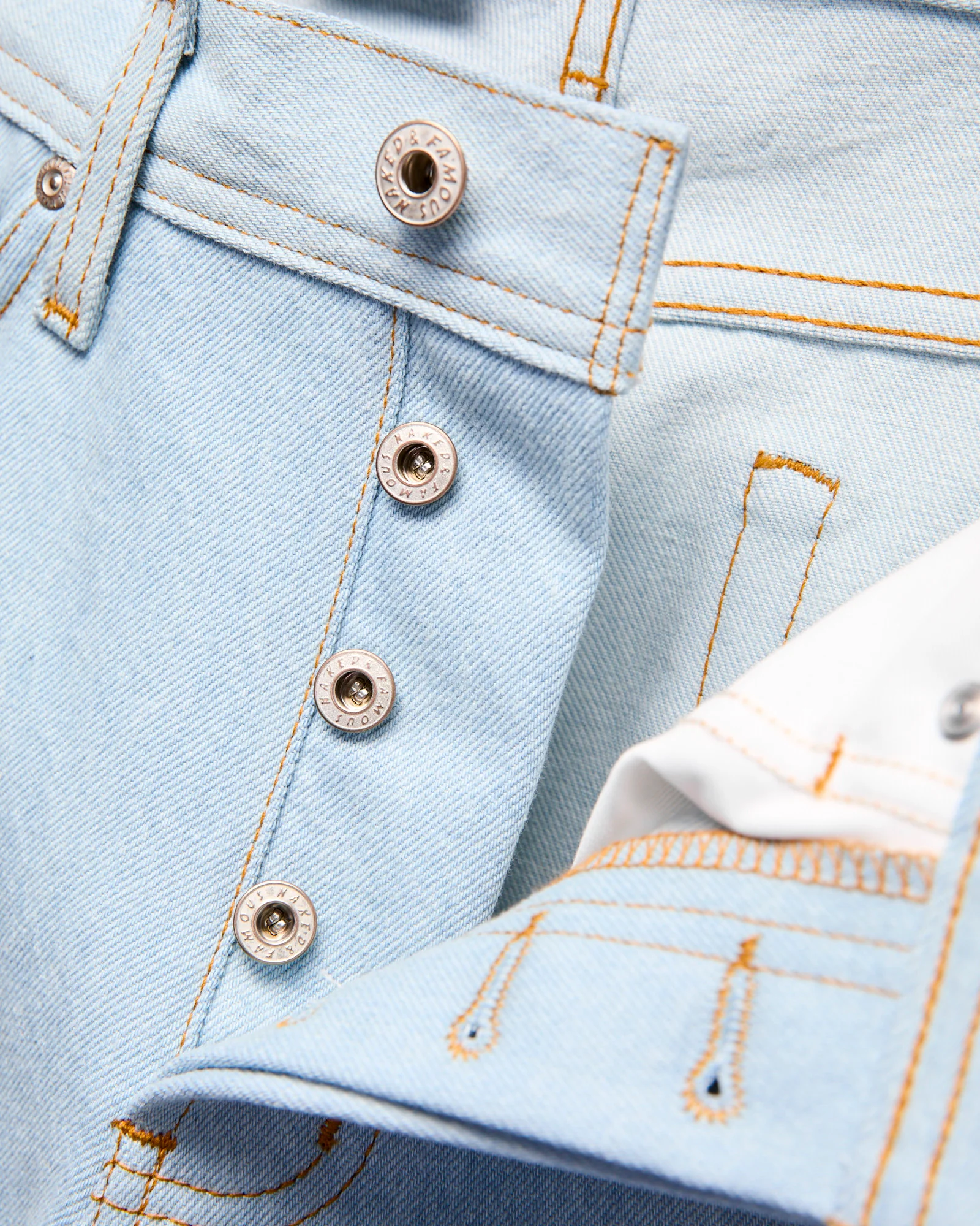"Secret Agent" 14oz Bleach Blue Denim - Weird Guy Fit - Image 6