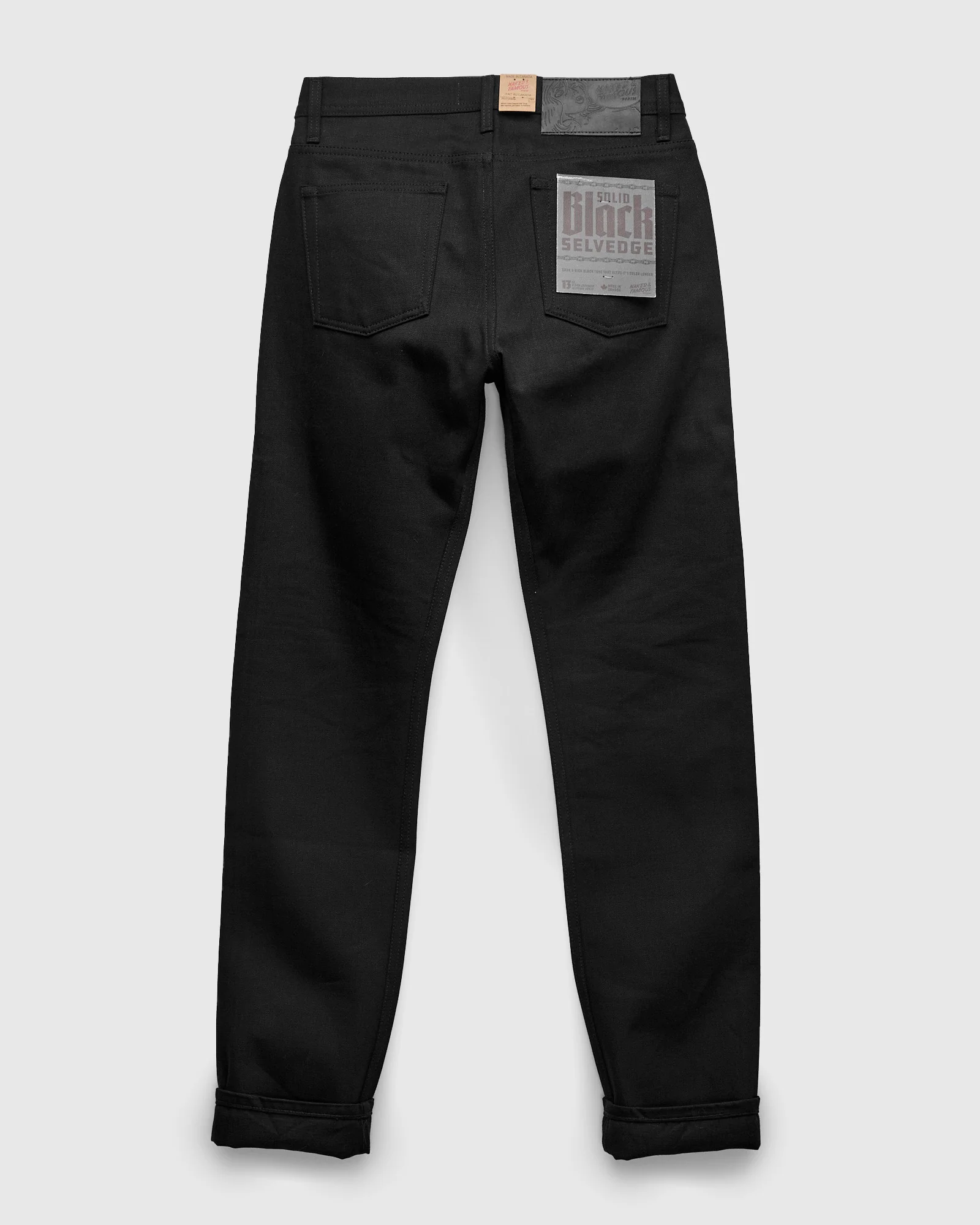 "Solid Black" 13oz Selvedge Denim - Weird Guy Fit - Image 3