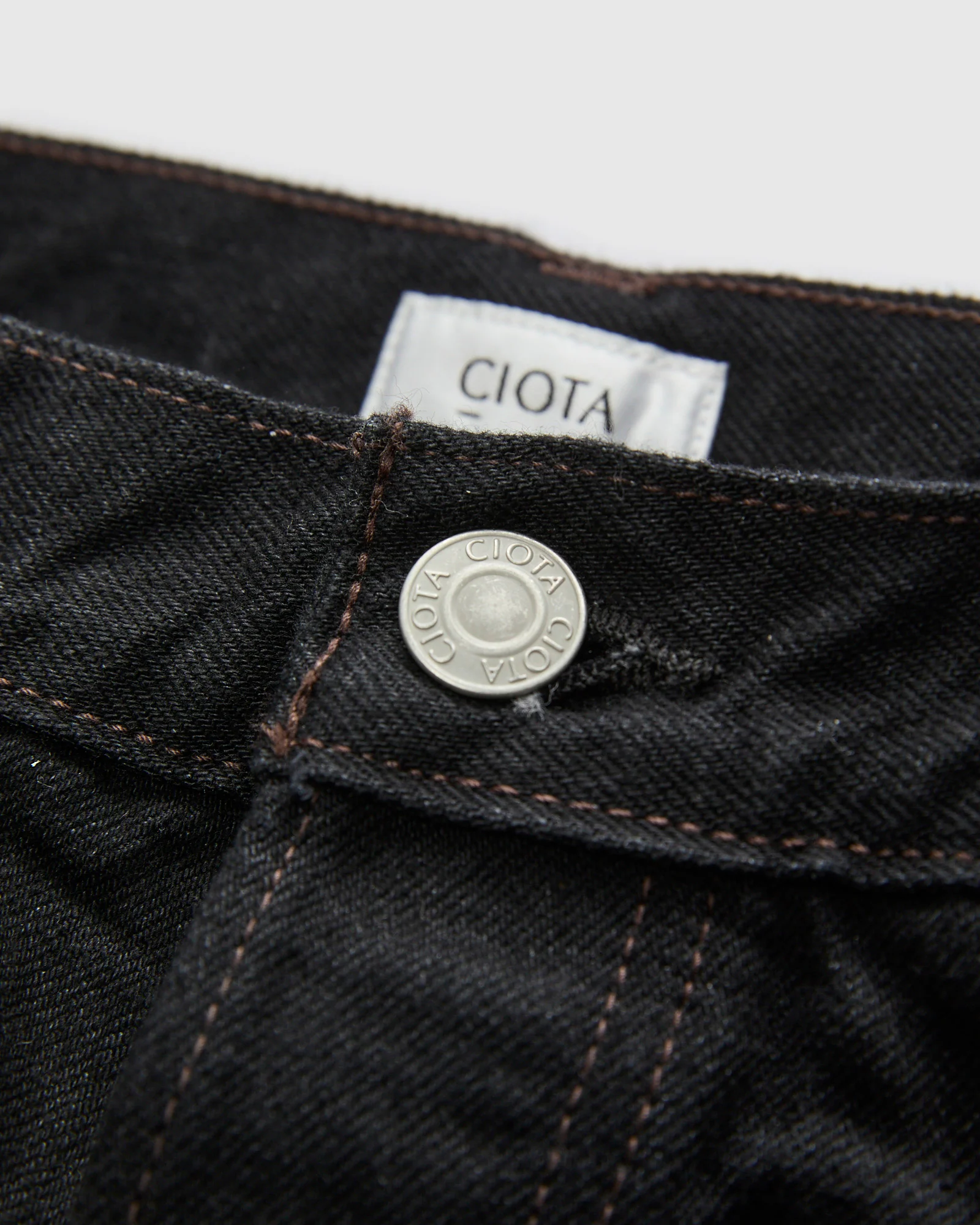 Straight 5 Pocket Selvedge Denim Pants in Rinse Black - Image 5