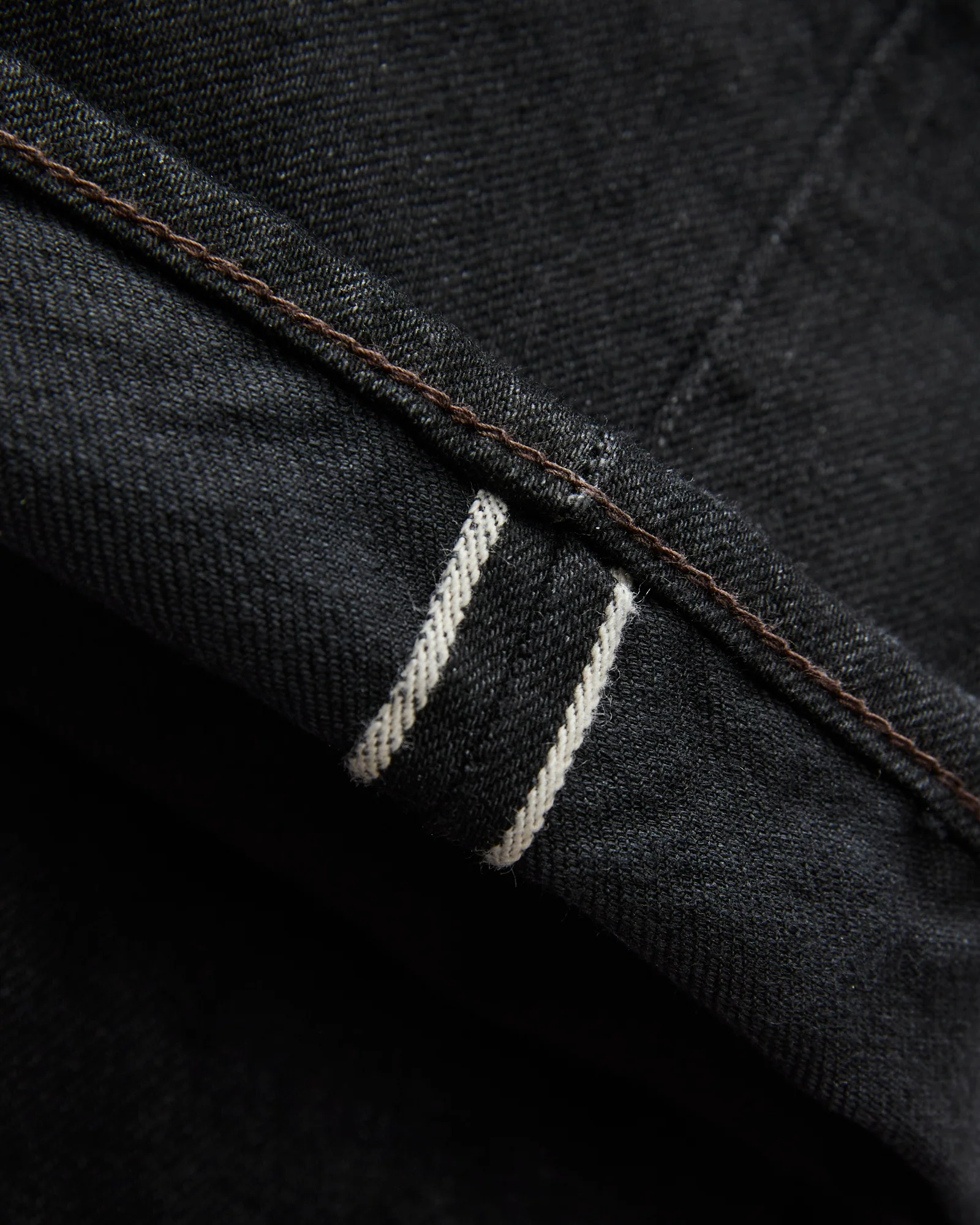 Straight 5 Pocket Selvedge Denim Pants in Rinse Black - Image 7