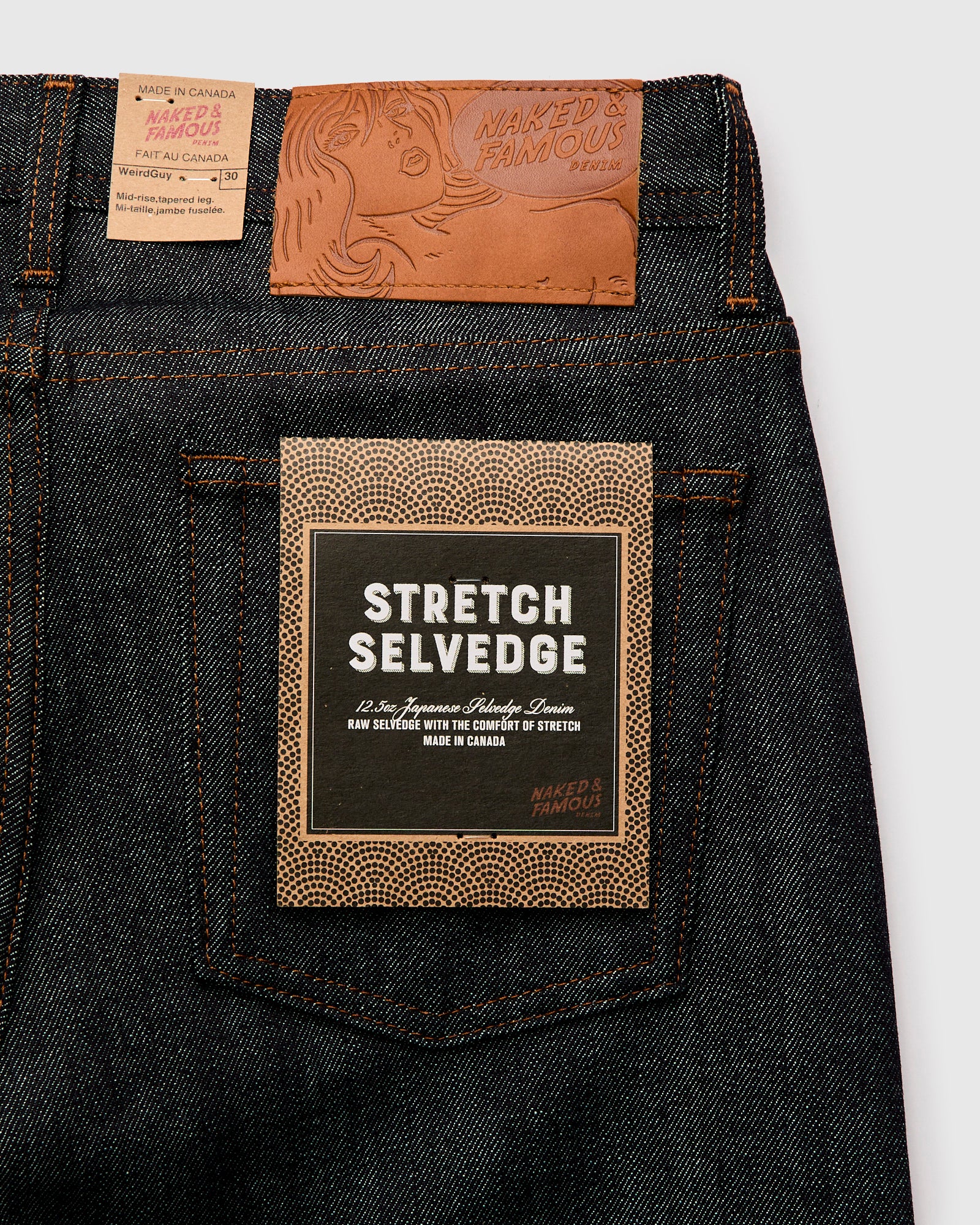 "Stretch Selvedge" 12.5oz Selvedge Denim - Weird Guy Fit - Image 4