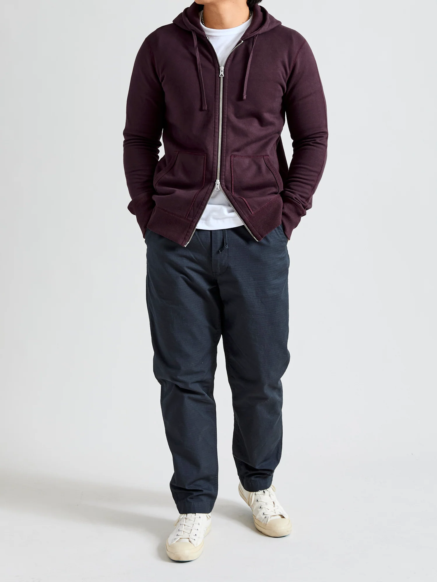 Zip Hoodie in Oxblood - Image 12