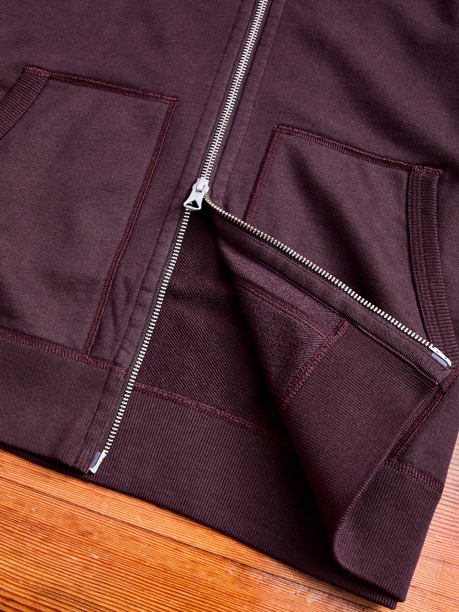 Zip Hoodie in Oxblood - Image 7